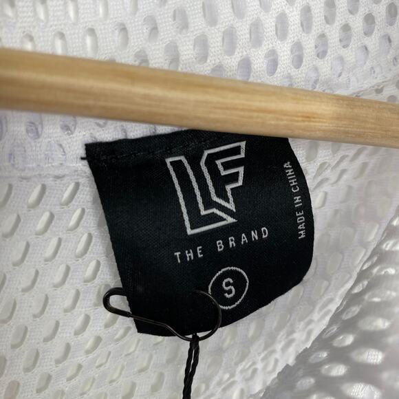LF White Black Mesh Zip Up Long Sleeve Logo Jacket Women's Size Small S NWT - Picture 5 of 9